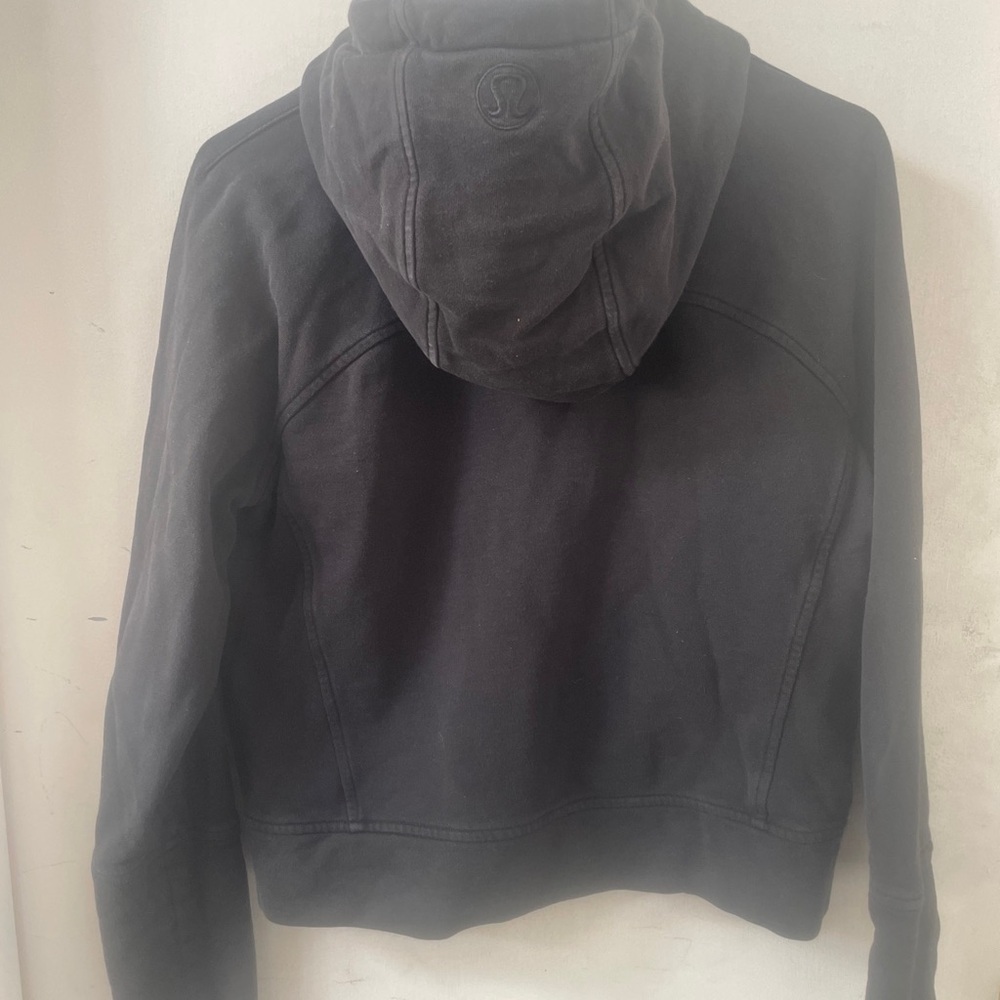 Lululemon Women's Embroidered To You Zip Up Hoodie Black Cotton Terry Size 10 - Picture 2 of 8